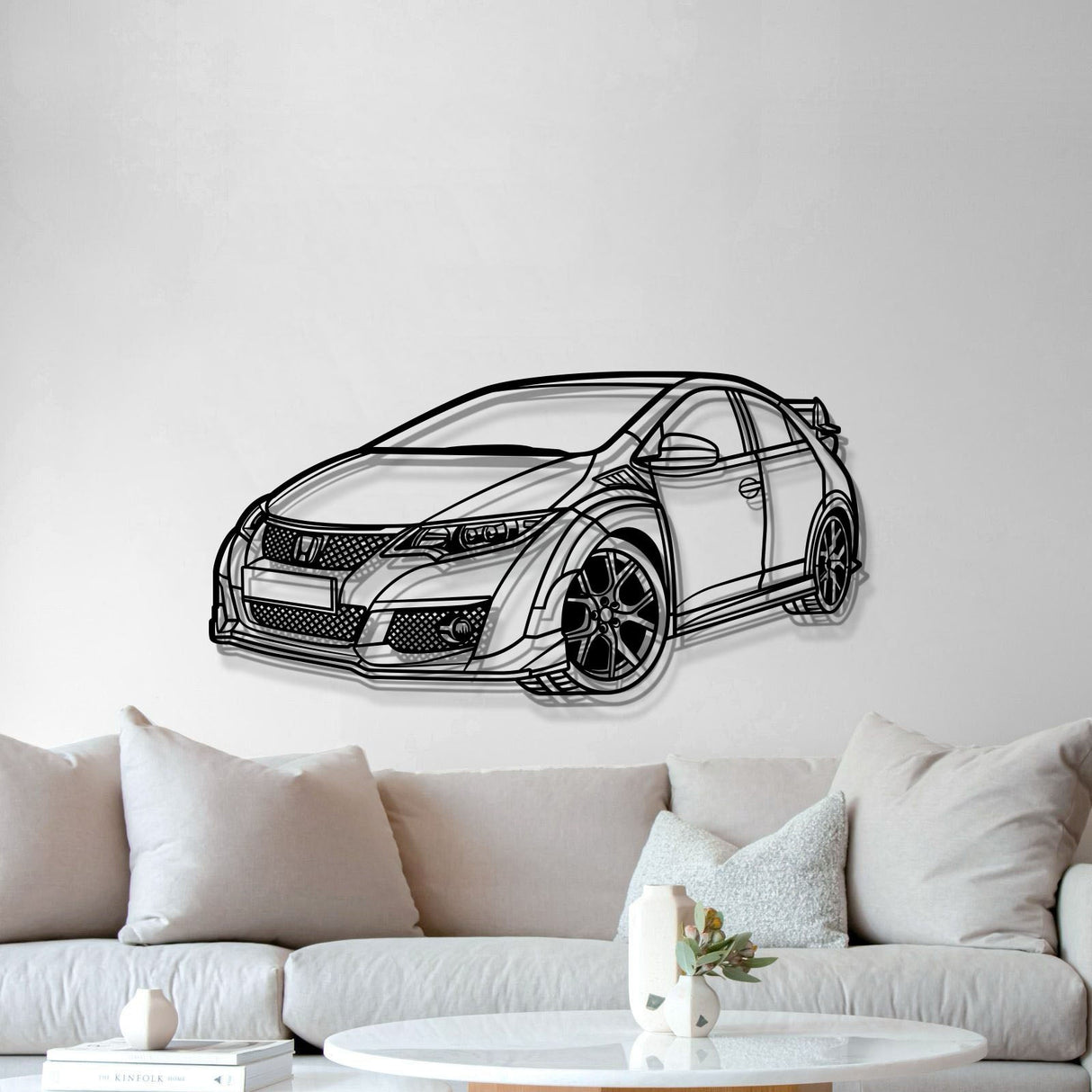 2015 Civic Type-R FK2 Perspective Metal Car Wall Art - MT1164