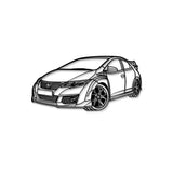 2015 Civic Type-R FK2 Perspective Metal Car Wall Art - MT1164