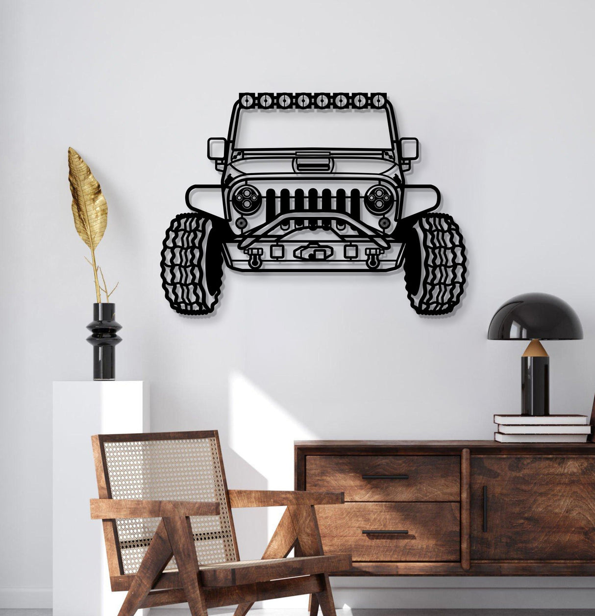 2015 Wrangler Custom Front View Metal Car Wall Art - MT1355