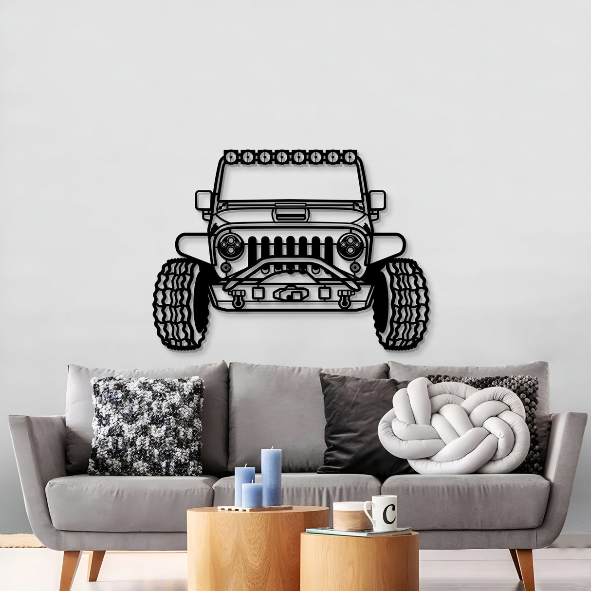 2015 Wrangler Custom Front View Metal Car Wall Art - MT1355