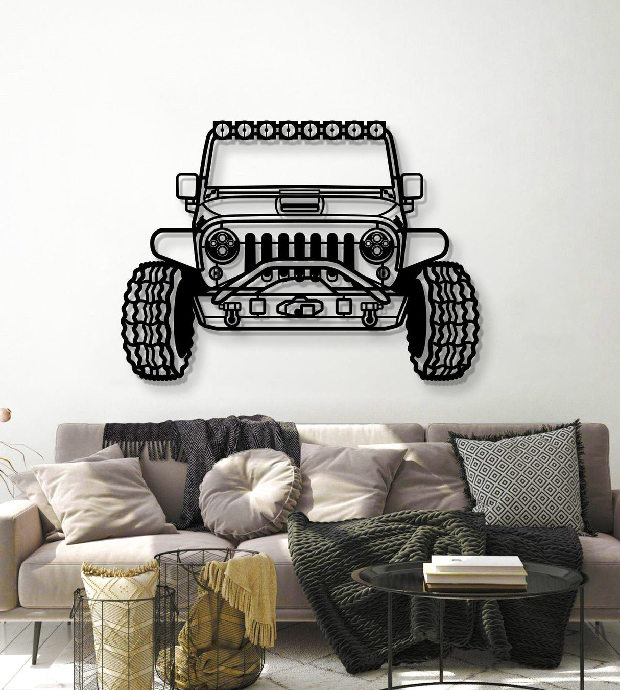 2015 Wrangler Custom Front View Metal Car Wall Art - MT1355