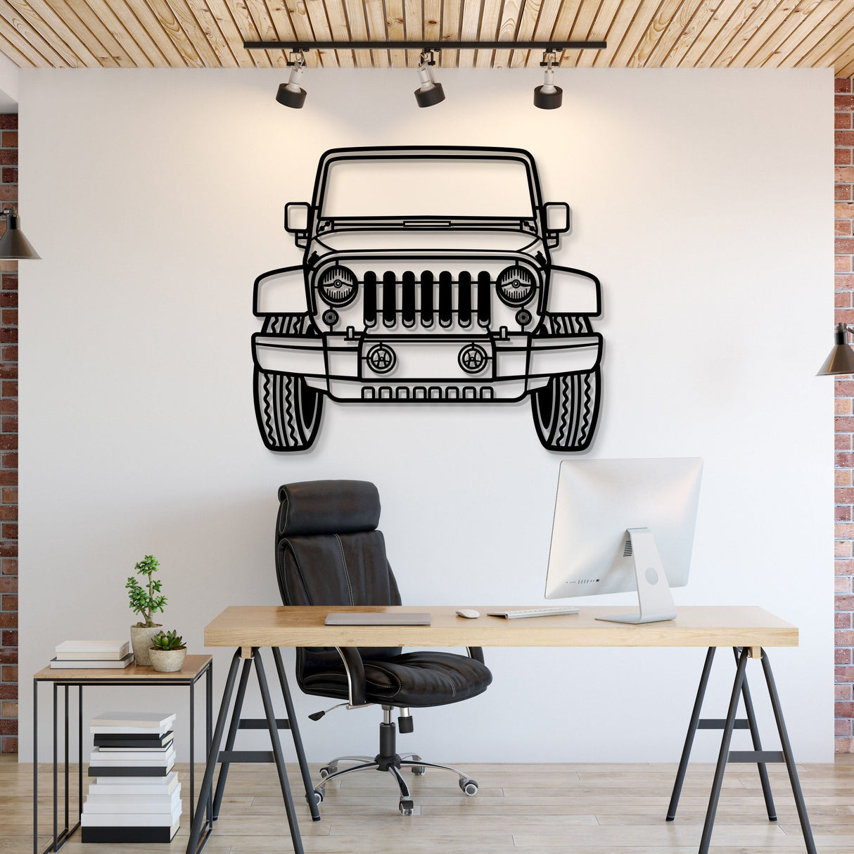 2015 Wrangler Front View Metal Car Wall Art - MT1356