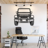 2015 Wrangler Front View Metal Car Wall Art - MT1356