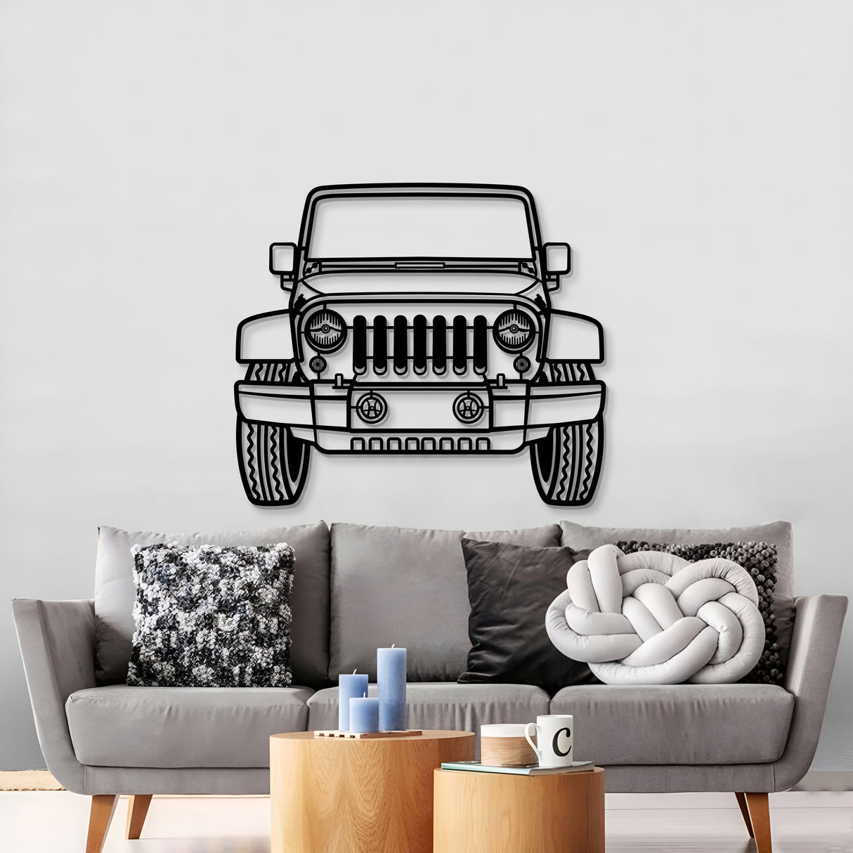 2015 Wrangler Front View Metal Car Wall Art - MT1356