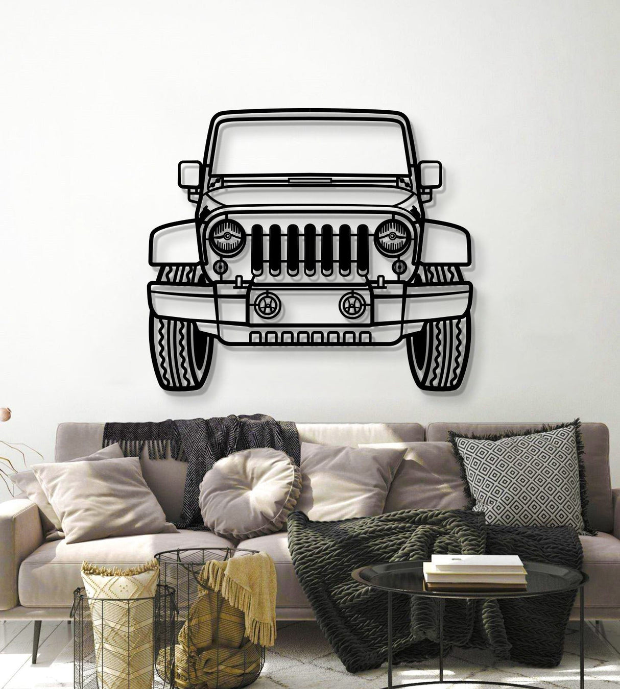 2015 Wrangler Front View Metal Car Wall Art - MT1356