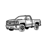 2016 Silverado 1500 Regular CAB Perspective Metal Car Wall Art - MT1153