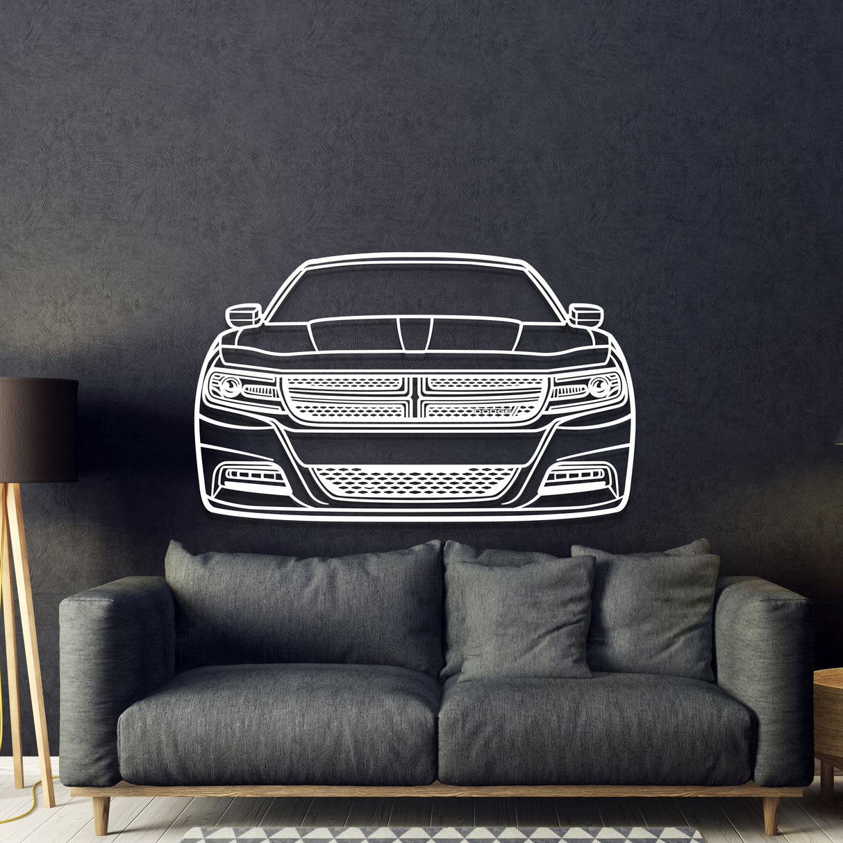 2016 Charger Front View Metal Car Wall Art - MT1340