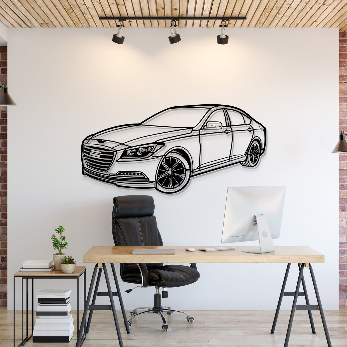 2016 Genesis 3.1 Liter Perspective Metal Car Wall Art - MT1314