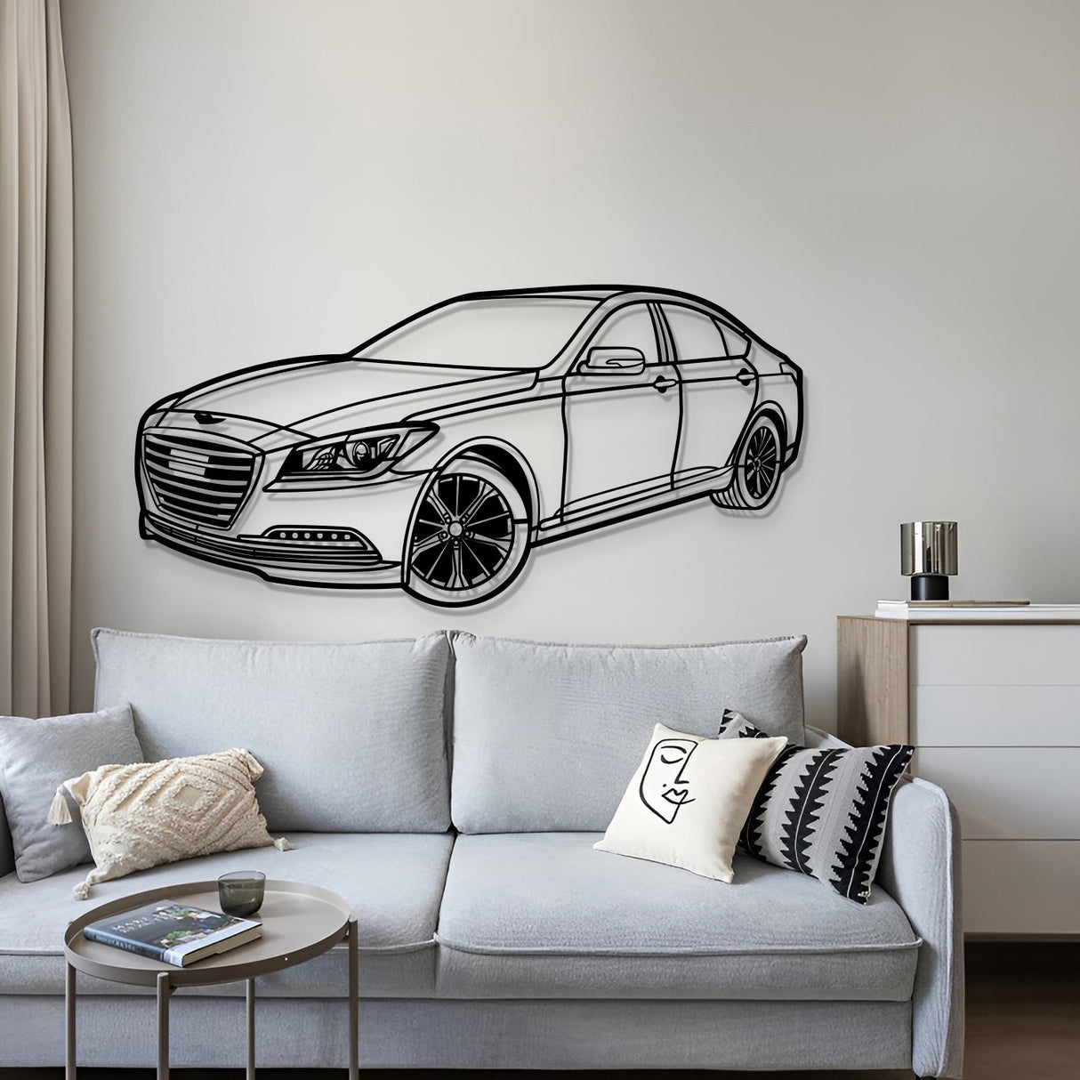 2016 Genesis 3.1 Liter Perspective Metal Car Wall Art - MT1314