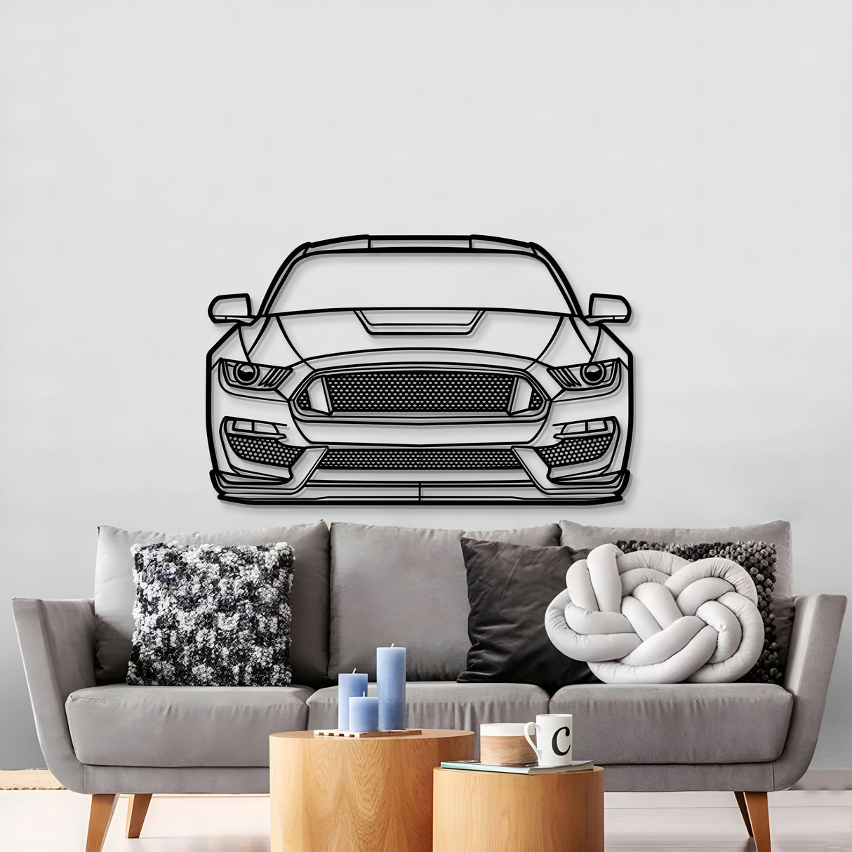 2017 Mustang Shelby GT350 Front View Metal Car Wall Art - MT1348