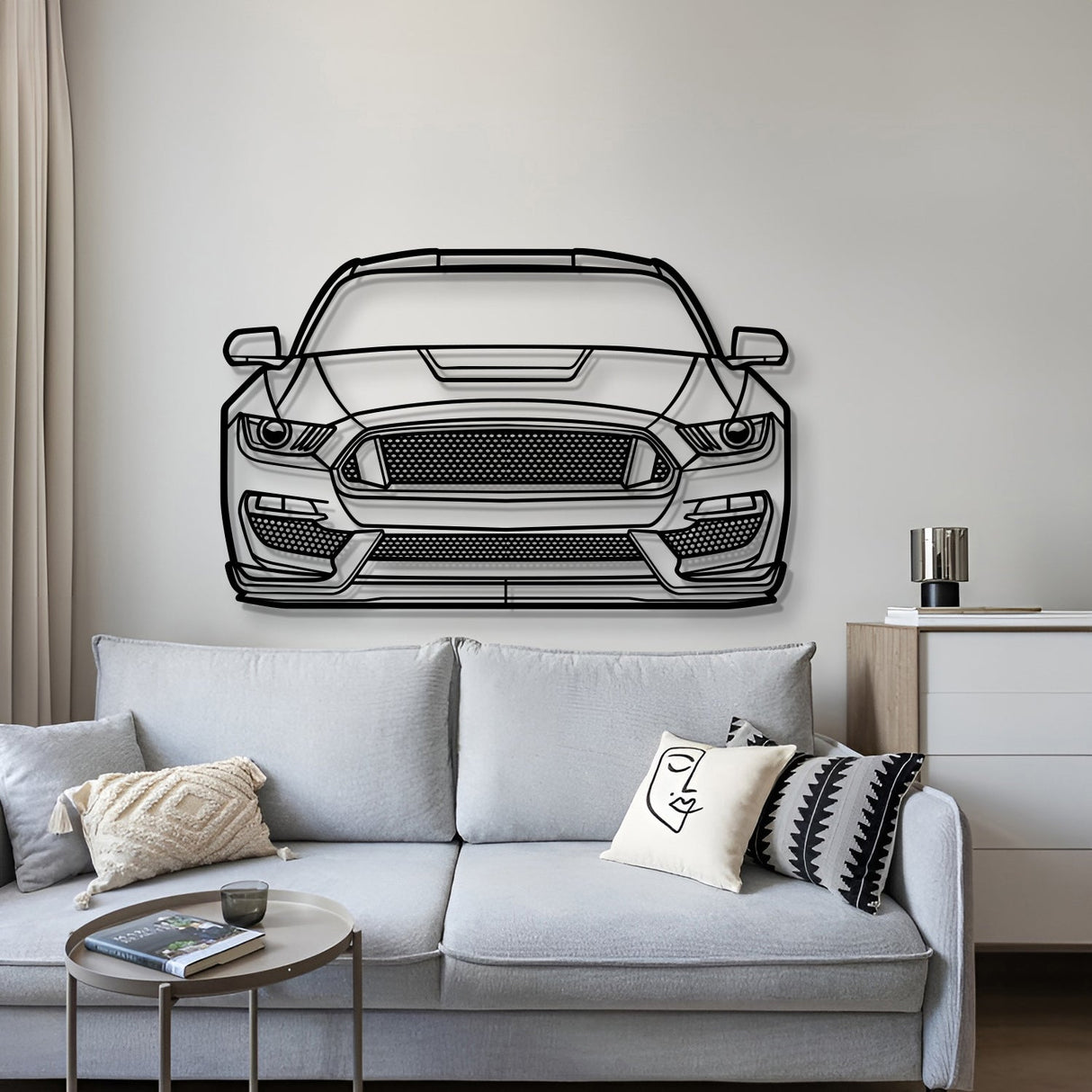 2017 Mustang Shelby GT350 Front View Metal Car Wall Art - MT1348