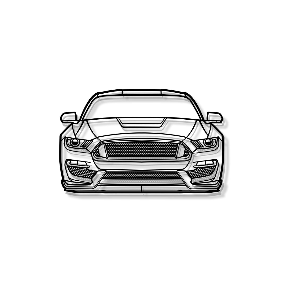 2017 Mustang Shelby GT350 Front View Metal Car Wall Art - MT1348