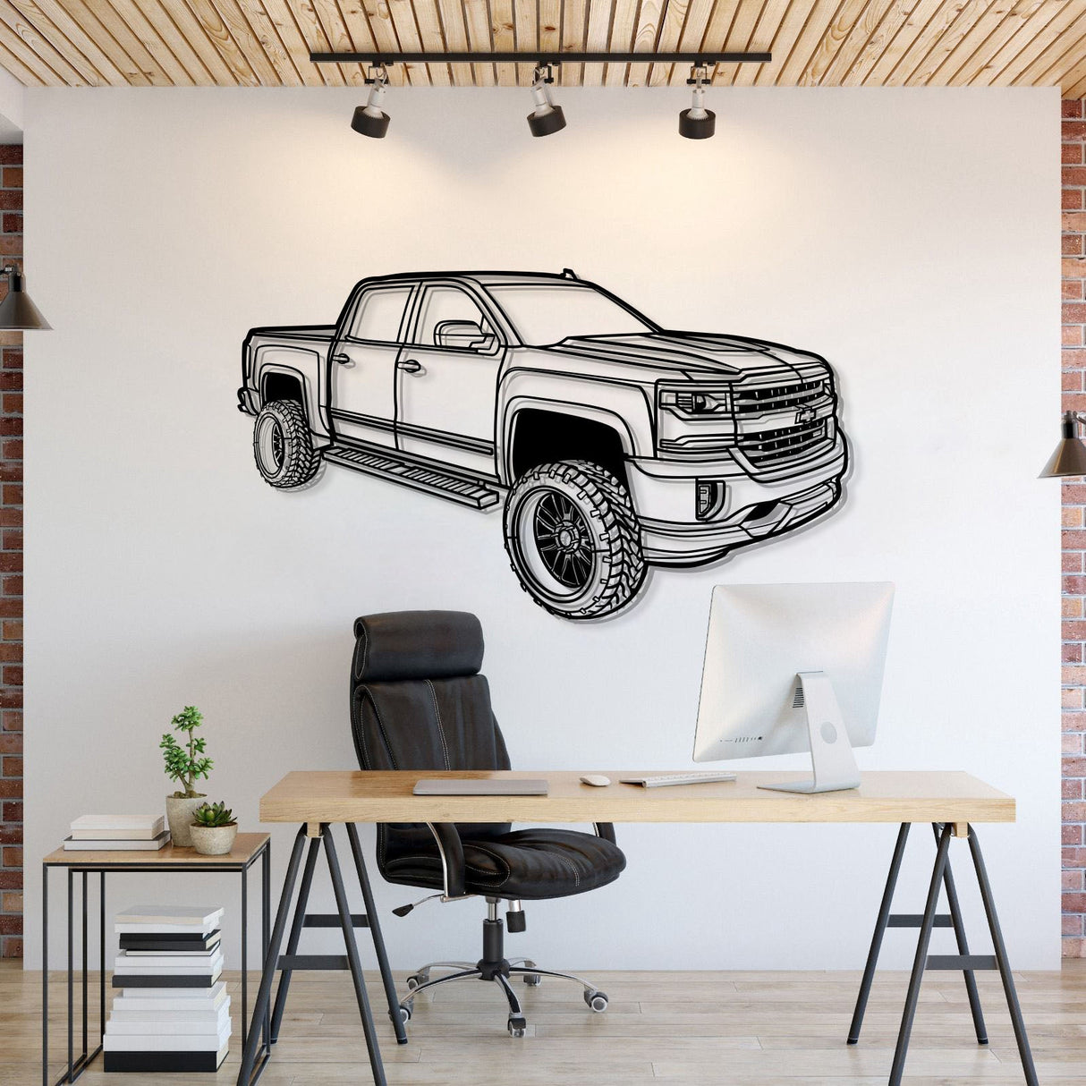 2018 Silverado 1500 LT Perspective Metal Car Wall Art - MT1258