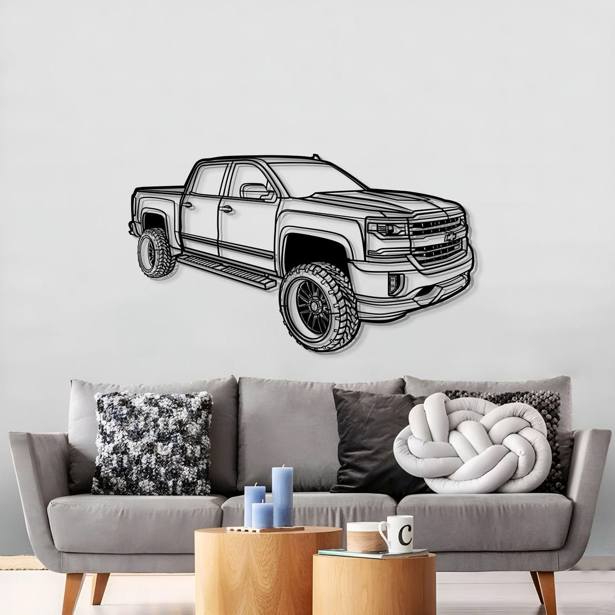 2018 Silverado 1500 LT Perspective Metal Car Wall Art - MT1258