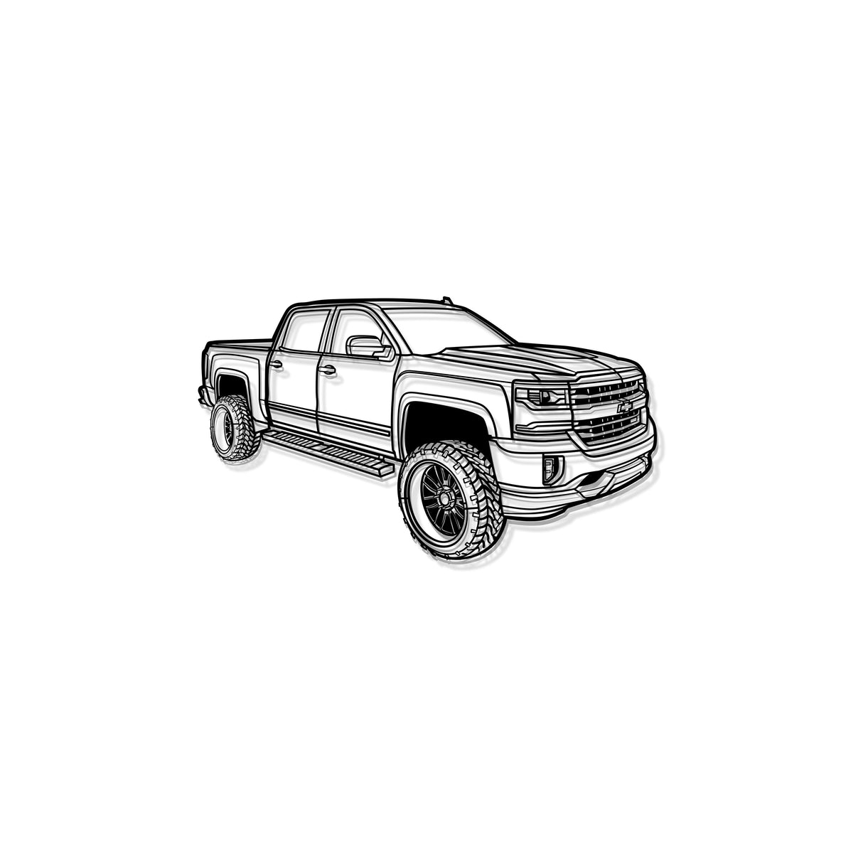 2018 Silverado 1500 LT Perspective Metal Car Wall Art - MT1258