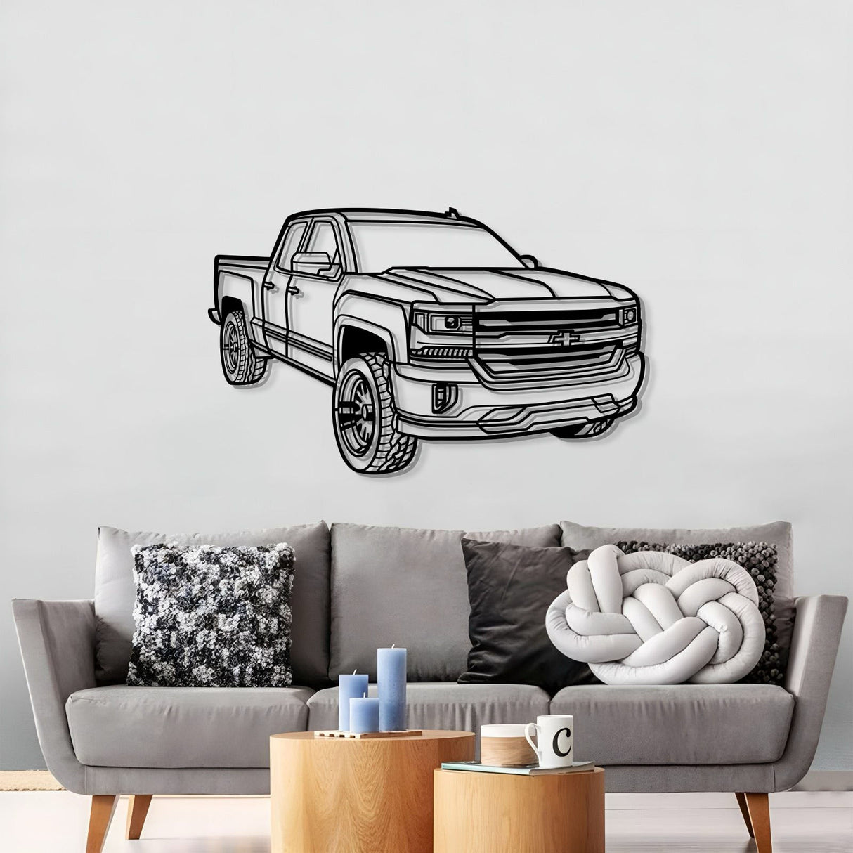 2018 Silverado 1500 LT Perspective Metal Car Wall Art - MT1257