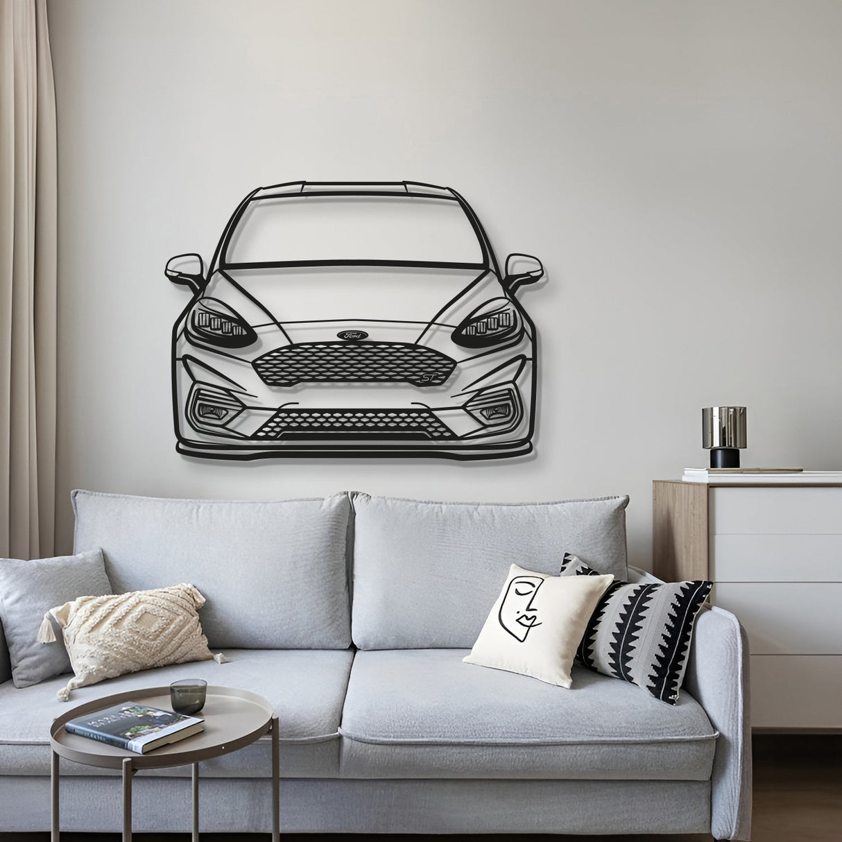 2018 Fiesta MK8 Front View Metal Car Wall Art - MT1349