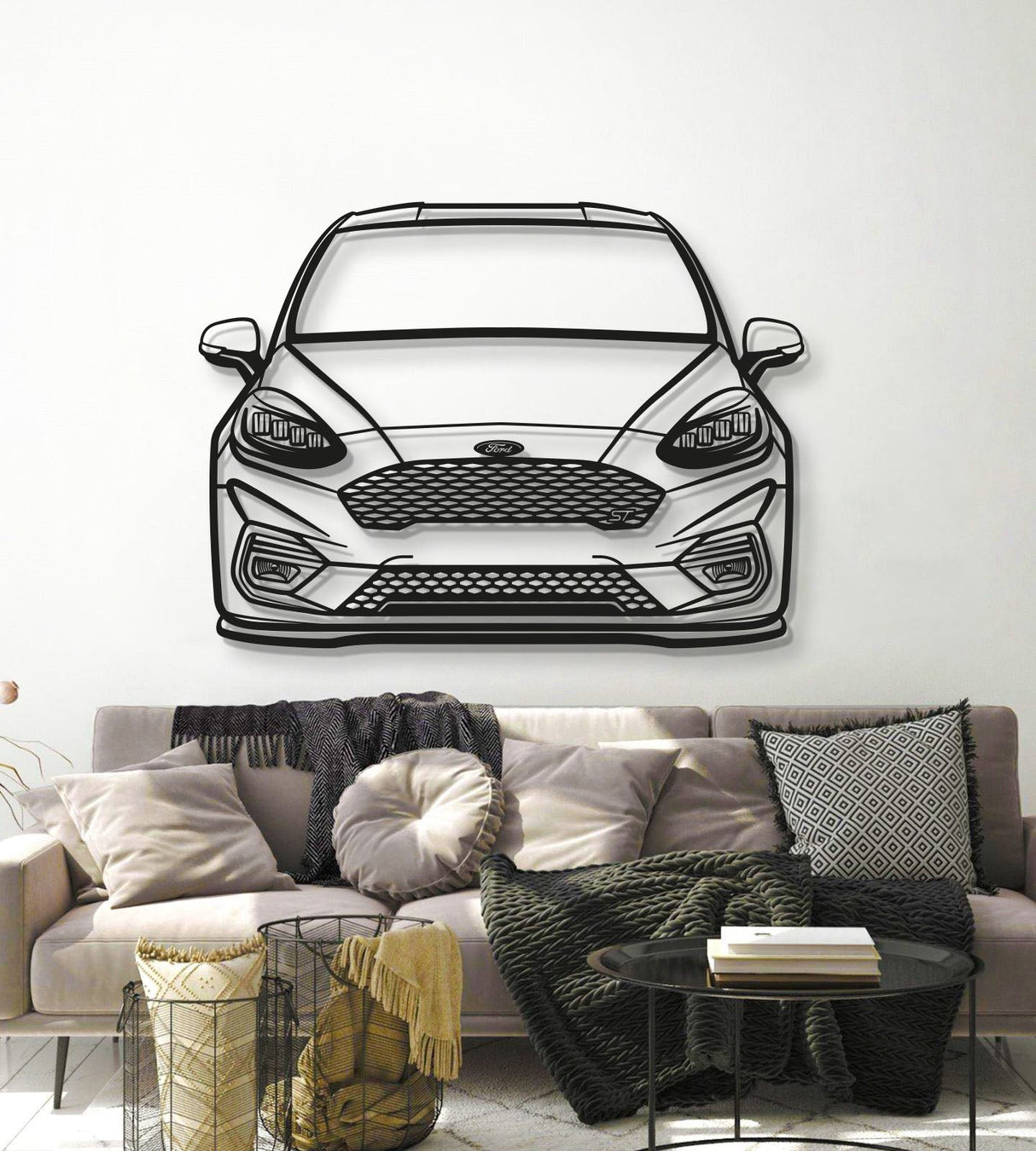 2018 Fiesta MK8 Front View Metal Car Wall Art - MT1349