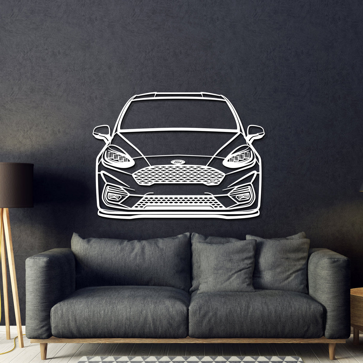 2018 Fiesta MK8 Front View Metal Car Wall Art - MT1349