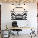 2018 Fiesta ST MK8 Front View Metal Car Wall Art - MT1350