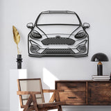 2018 Fiesta ST MK8 Front View Metal Car Wall Art - MT1350