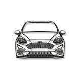 2018 Fiesta ST MK8 Front View Metal Car Wall Art - MT1350