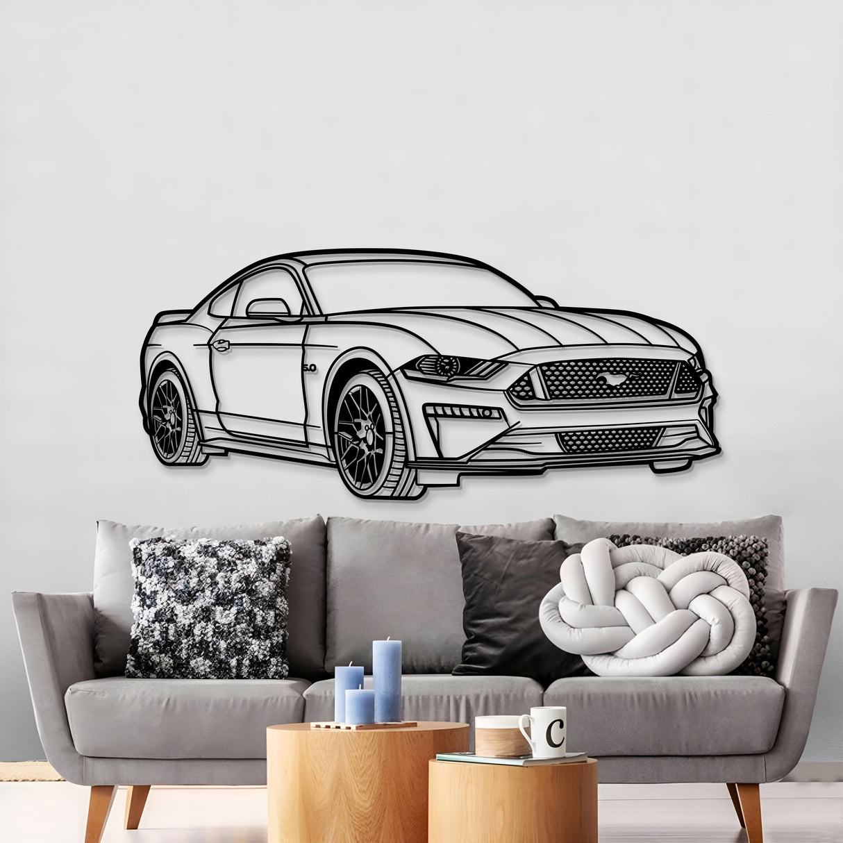 2018 Mustang GT Perspective Metal Car Wall Art - MT1315