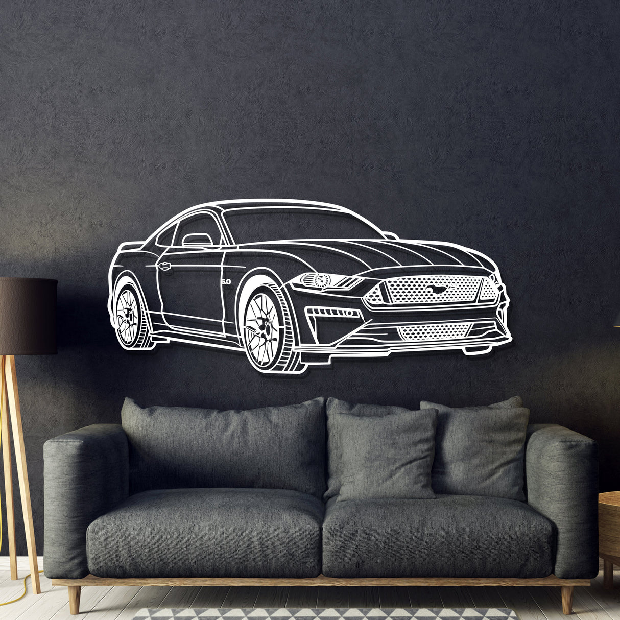 2018 Mustang GT Perspective Metal Car Wall Art - MT1315