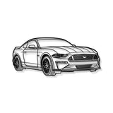 2018 Mustang GT Perspective Metal Car Wall Art - MT1315