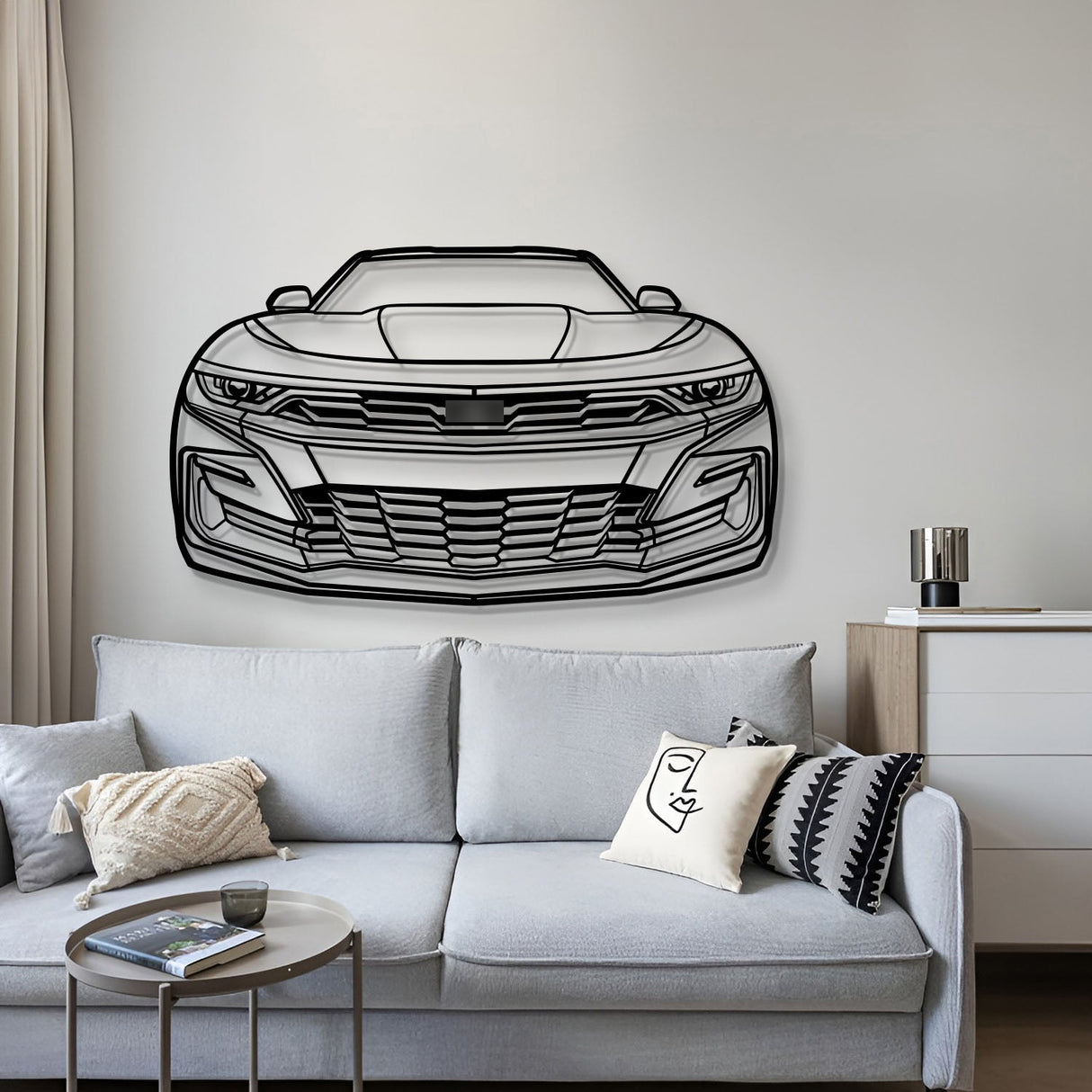 2019 Camaro Front View Metal Car Wall Art - MT1336