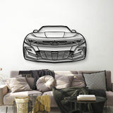 2019 Camaro Front View Metal Car Wall Art - MT1336