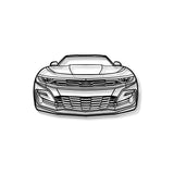 2019 Camaro Front View Metal Car Wall Art - MT1336