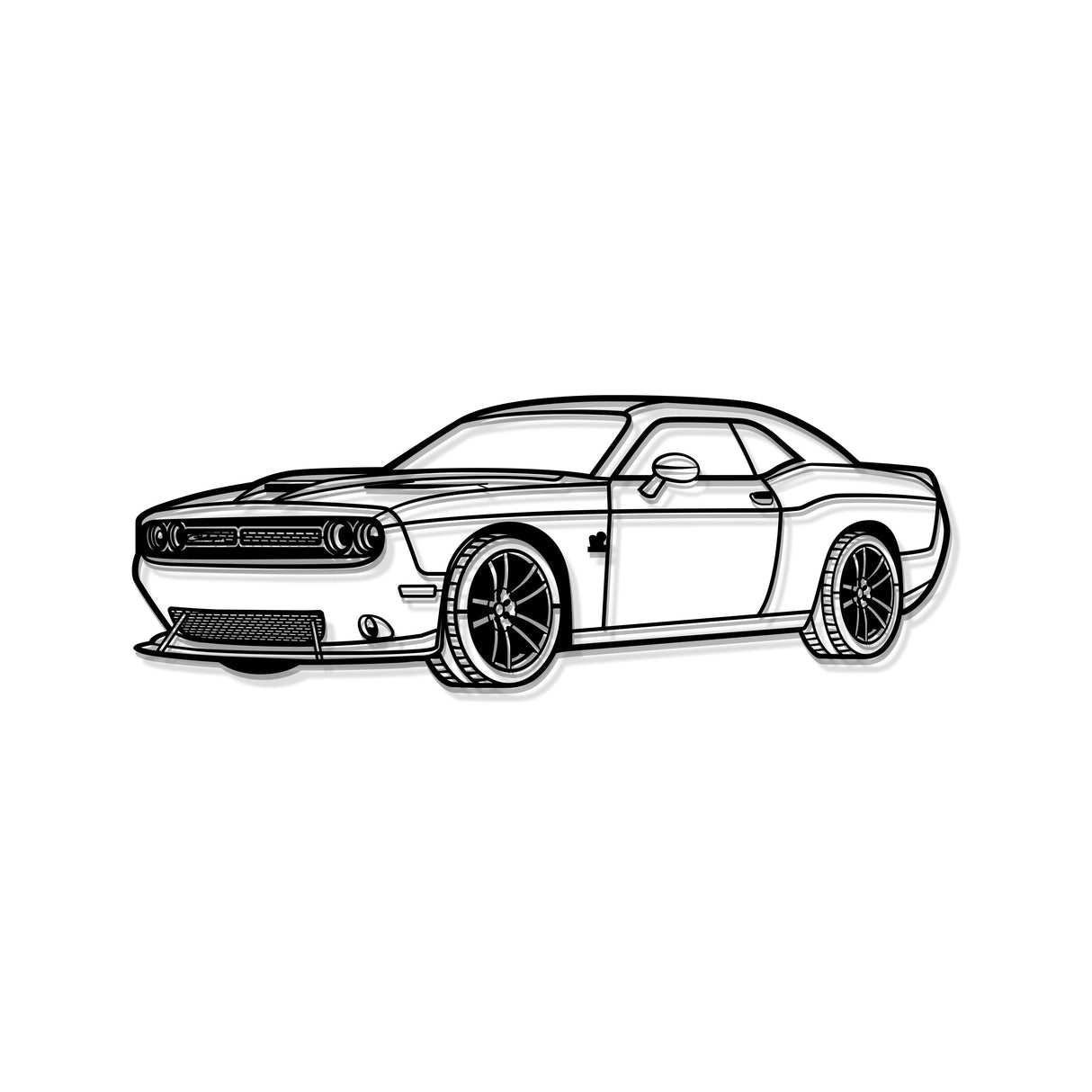 2019 Challanger SRT Perspective Metal Car Wall Art - MT1261