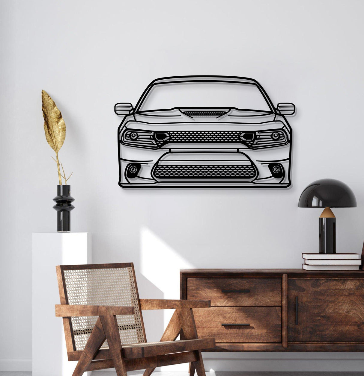 2019 Charger Front View Metal Car Wall Art - MT1341