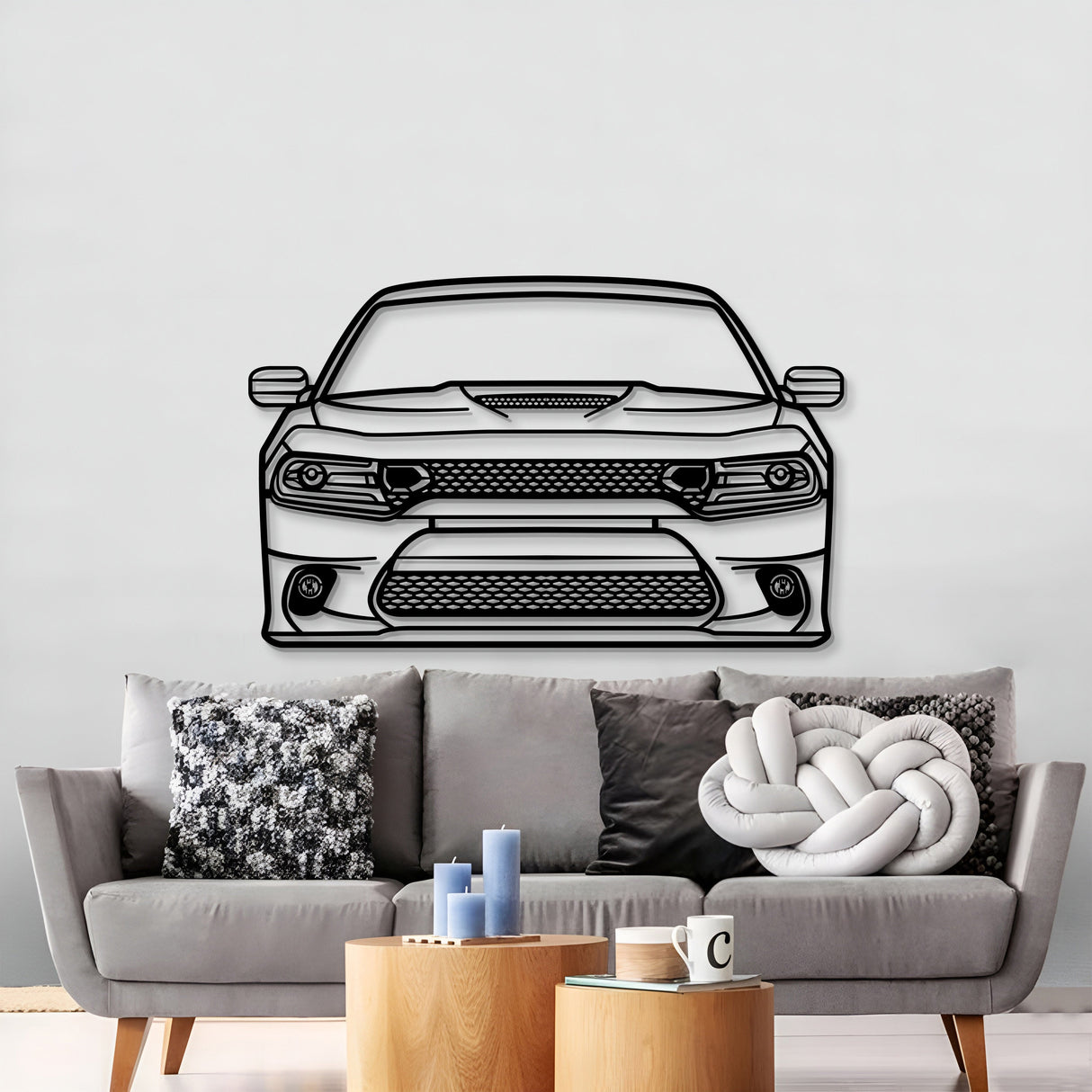 2019 Charger Front View Metal Car Wall Art - MT1341