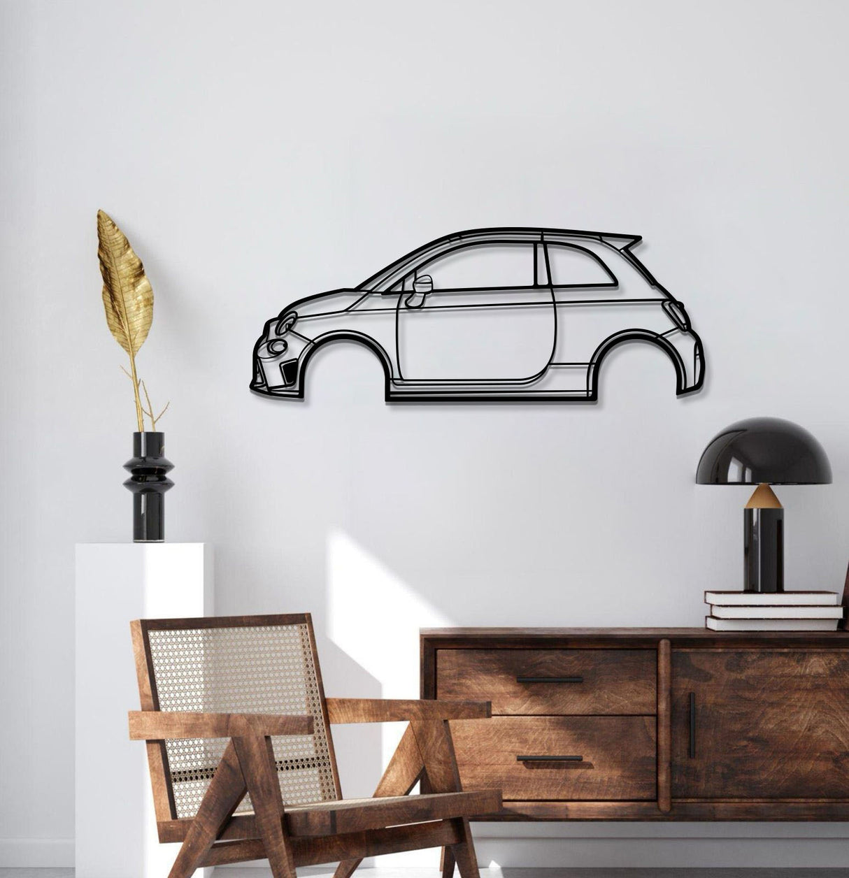 2019 595 Abarth Metal Car Wall Art - MT0643