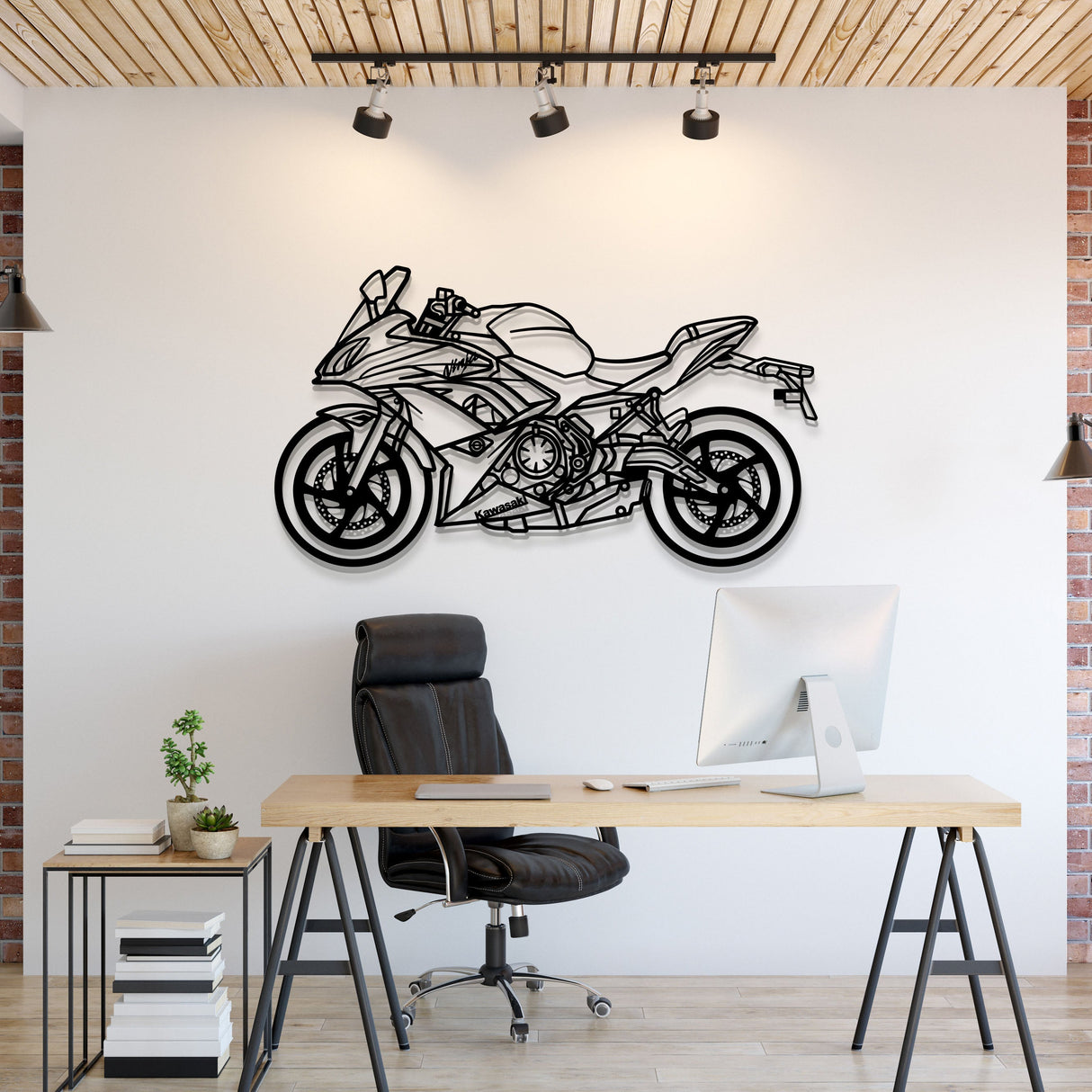 2019 Ninja EX650M Metal Motorcycle Wall Art - MT1405