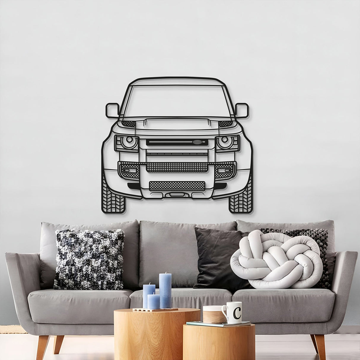 2020 Defender Front View Metal Car Wall Art - MT1358