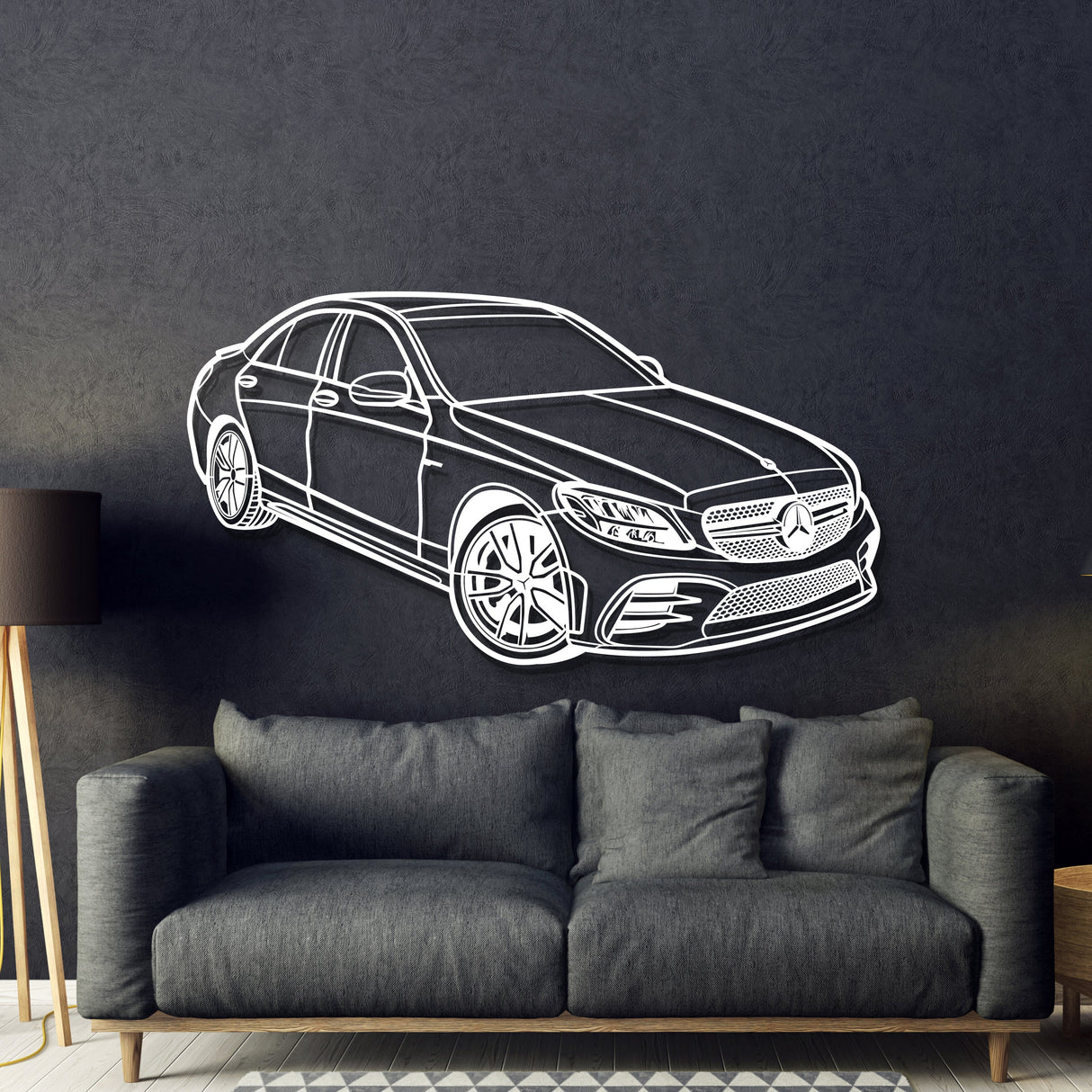 2020 C43 AMG Perspective Metal Car Wall Art - MT1317