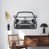 2021 Abarth 595 Front View Metal Car Wall Art - MT1344