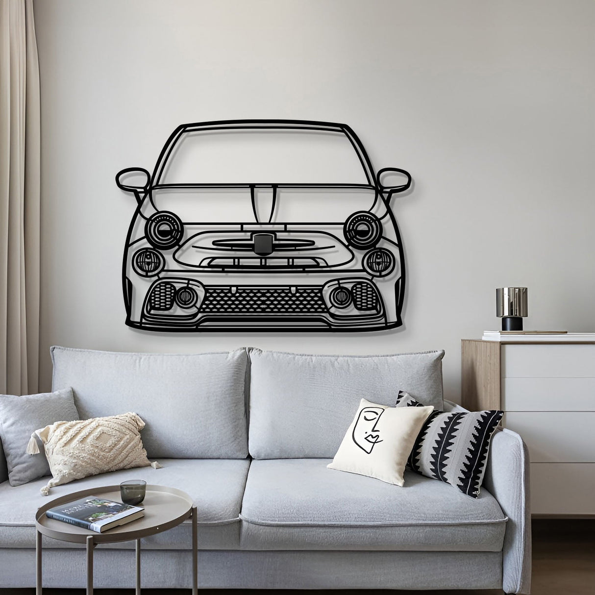 2021 Abarth 595 Front View Metal Car Wall Art - MT1344