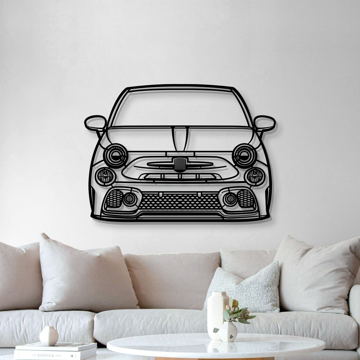 2021 Abarth 595 Front View Metal Car Wall Art - MT1344