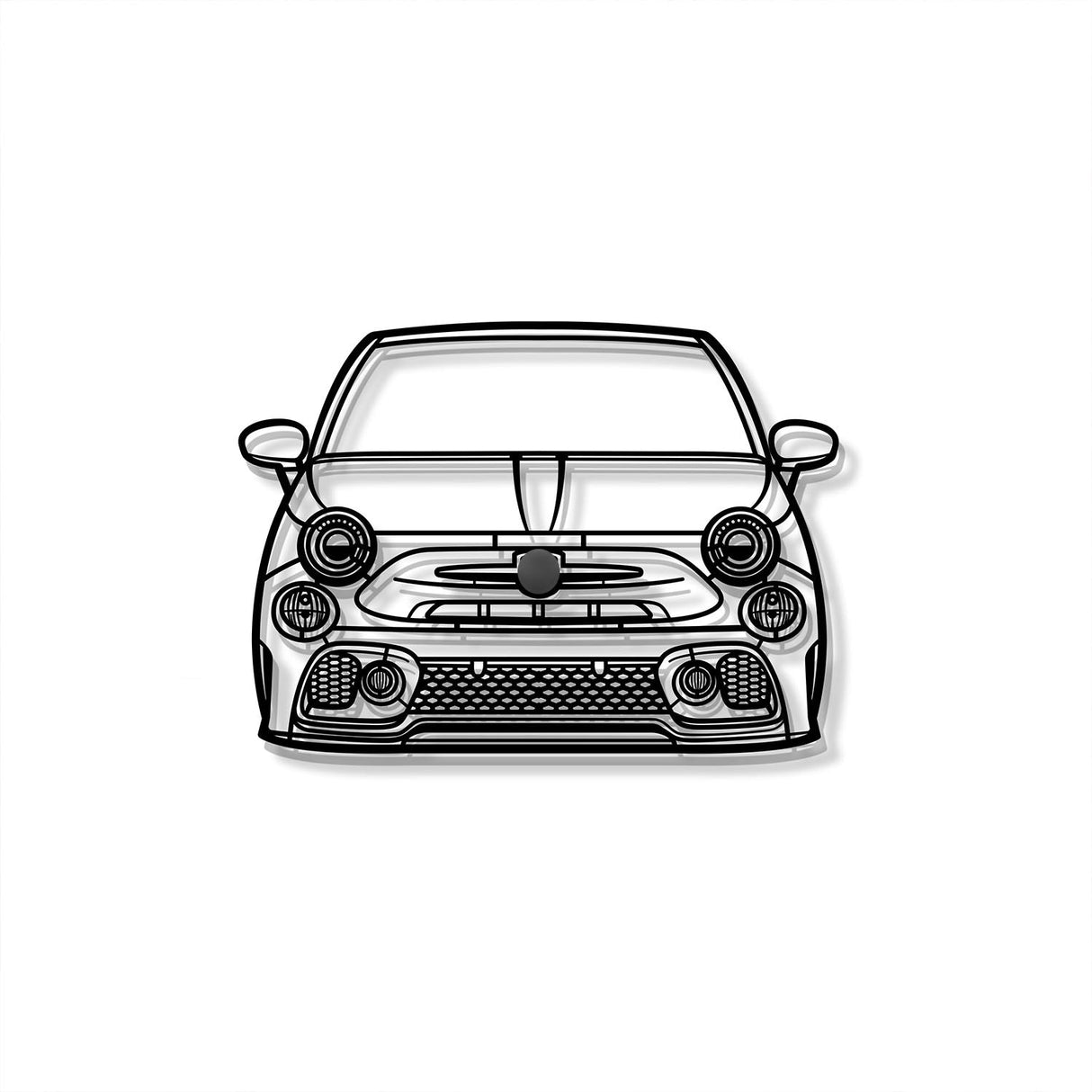 2021 Abarth 595 Front View Metal Car Wall Art - MT1344