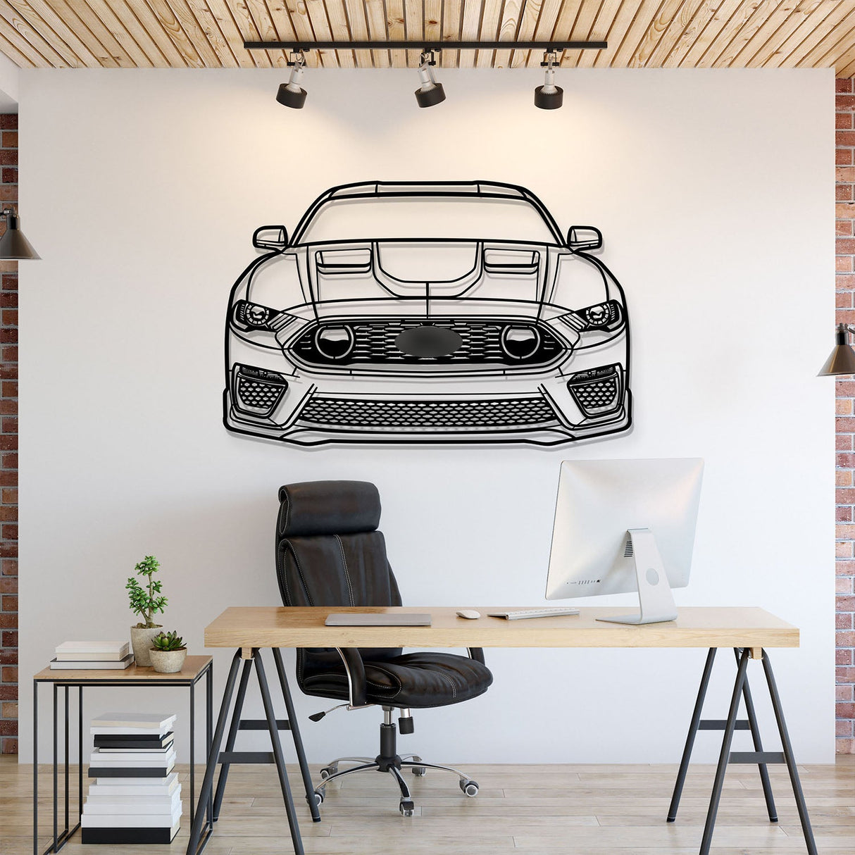 2021 Mustang Mach 1 Front View Metal Car Wall Art - MT1351