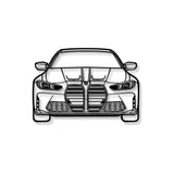 2022 M3 Front View Metal Car Wall Art - MT1326