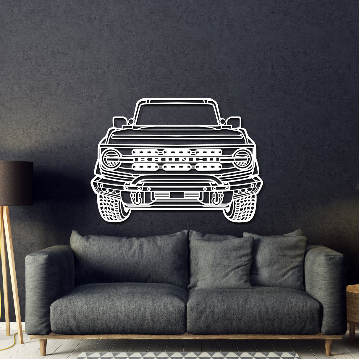 2022 Bronco Front View Metal Car Wall Art - MT1352