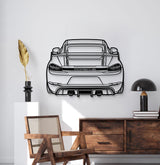 2022 718 GT4 Back View Metal Car Wall Art - MT1369