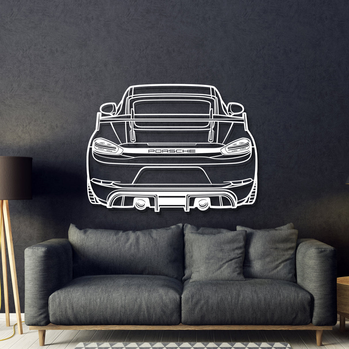 2022 718 GT4 Back View Metal Car Wall Art - MT1369