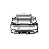 2022 718 GT4 Back View Metal Car Wall Art - MT1369