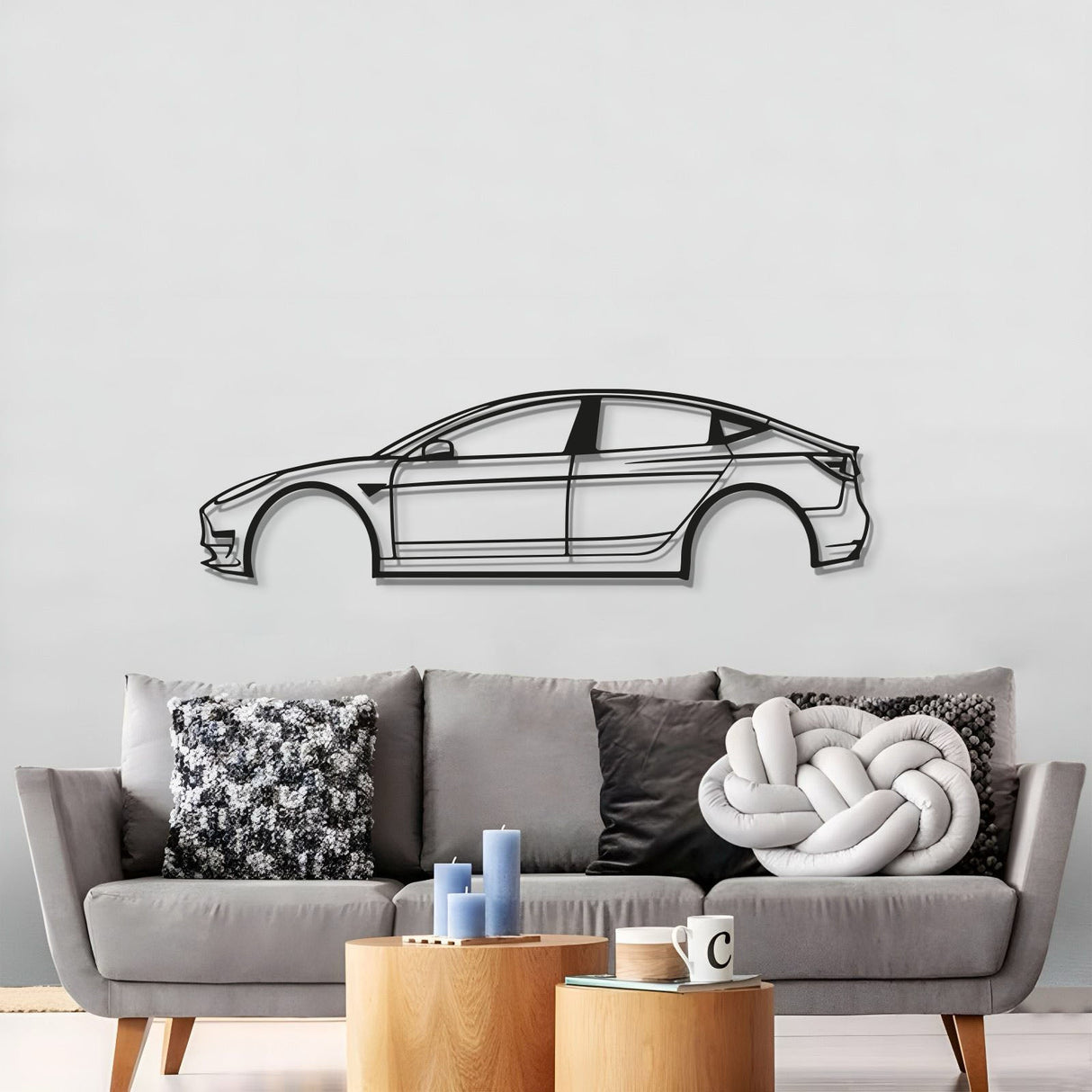 2022 Model 3 Metal Car Wall Art - MT0772